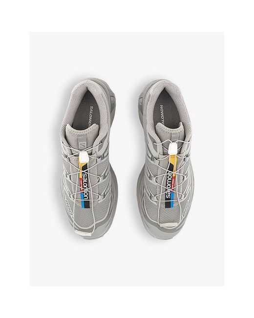 Salomon Gray Xt-6 Quick-Lace Mesh Low-Top Trainers for men