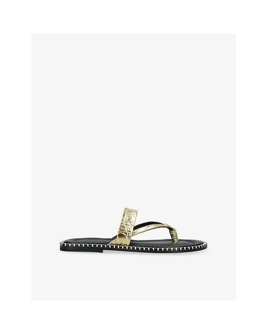 Dries Van Noten Metallic Studded Split-Toe Leather Sandals