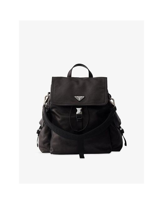 Prada Black Explore Leather Backpack for men