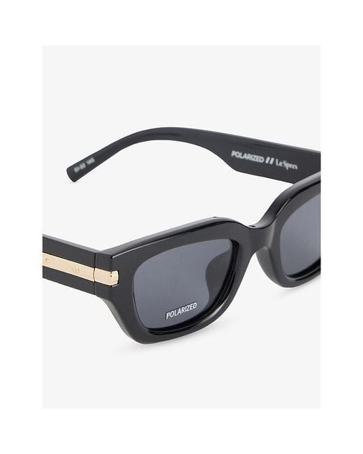 Le Specs Blue Cubito D-Frame Acetate Sunglasses