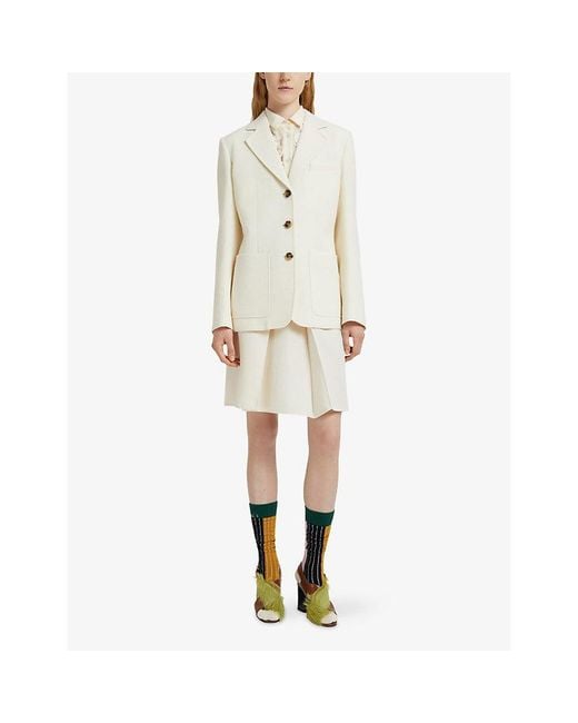 Marni White Wool Crepe Jacket