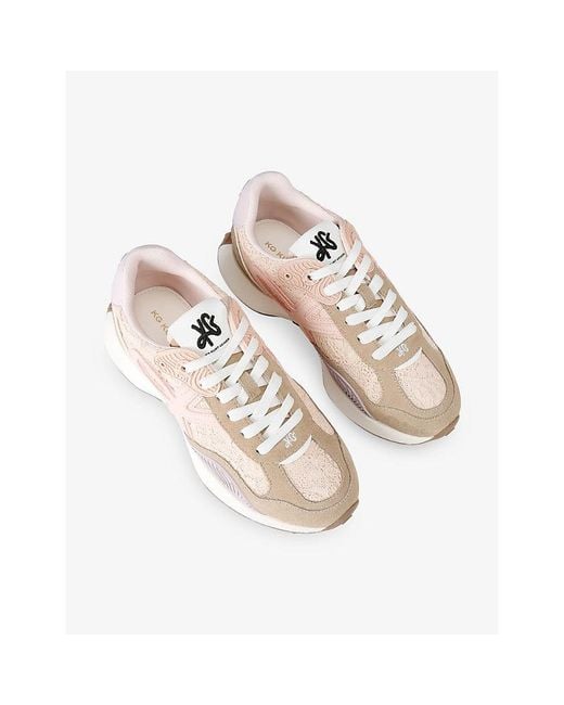 KG by Kurt Geiger Natural Lettie Suede And Lace Trainers