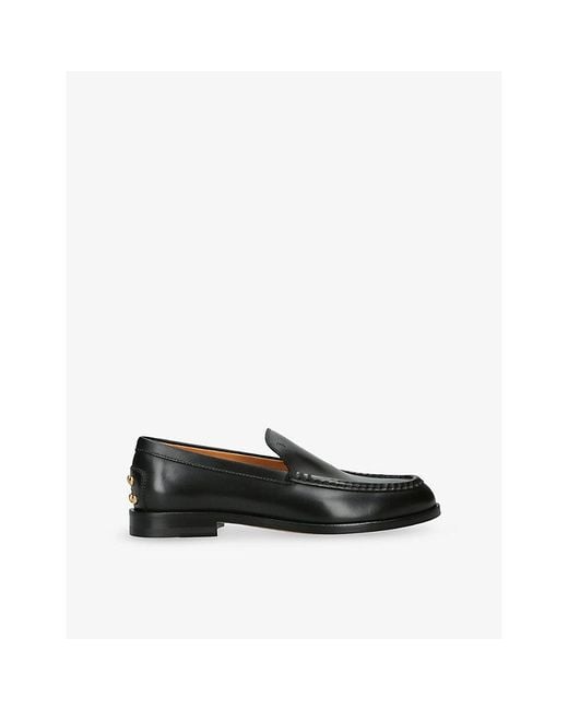 Tod's Black Branded Leather Loafers