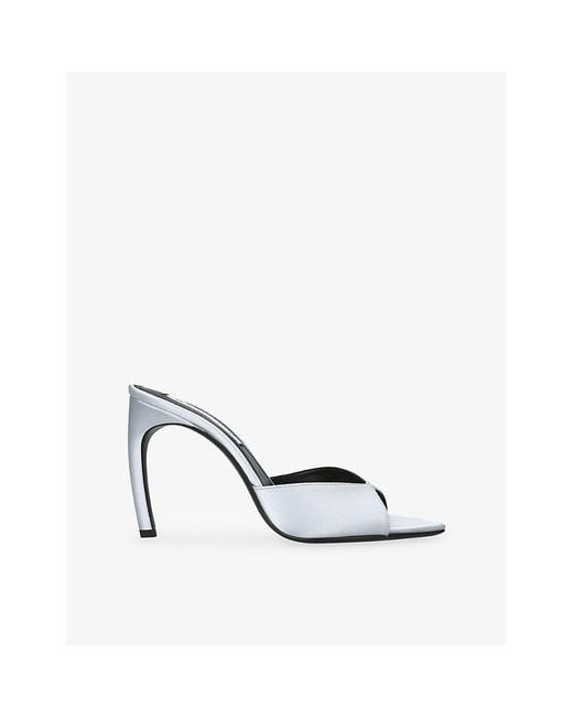 Victoria Beckham White Banana Heel 100 Satin Heeled Mules