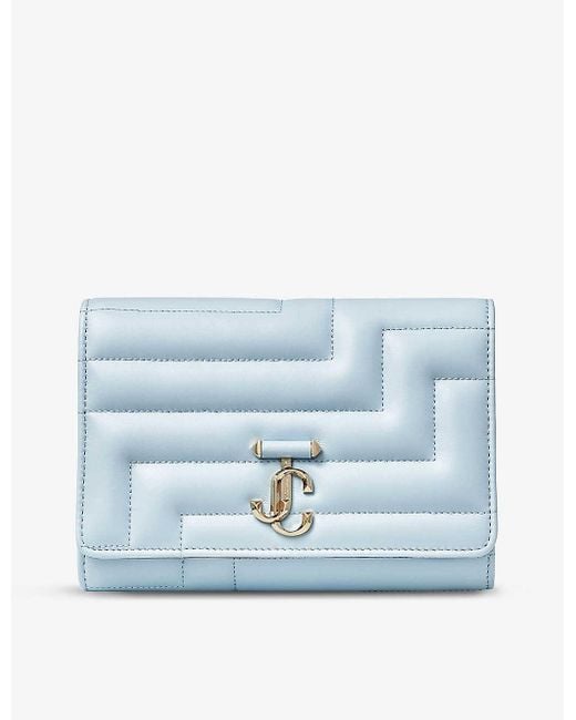 Jimmy Choo Blue Avenue Quilted-leather Clutch Bag