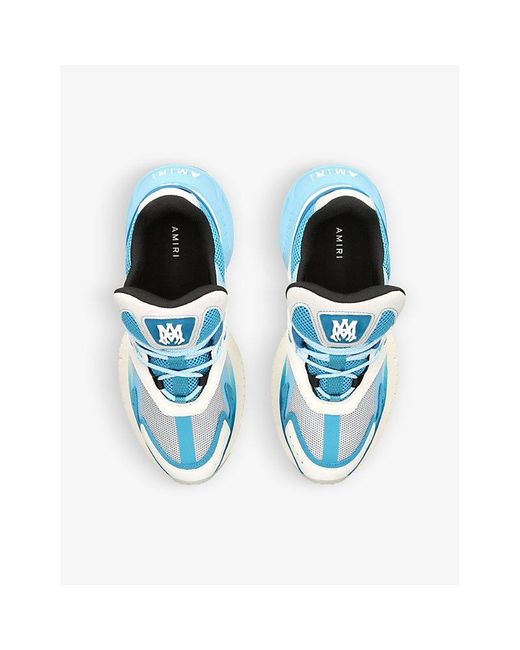 Amiri Blue Ma Runner Chunky-sole Leather And Mesh Low-top Trainers for men