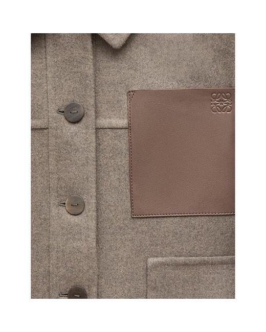 Loewe Natural Logo-Patch Step-Hem Wool-Blend Jacket
