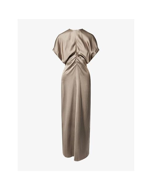 Totême  Natural Slouch Short-Sleeves Woven Midi Dress