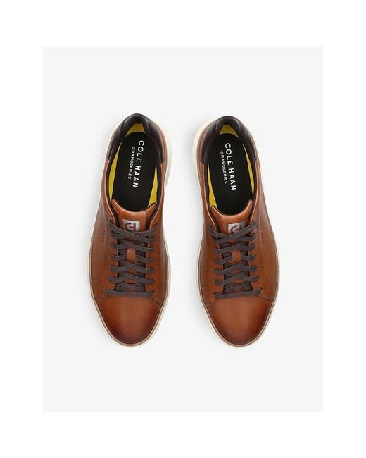 Cole Haan Brown Grandprø Topspin Leather Trainers for men