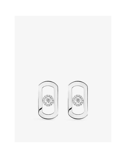 Messika White So Move 18Ct And 0.23Ct Diamond Earrings