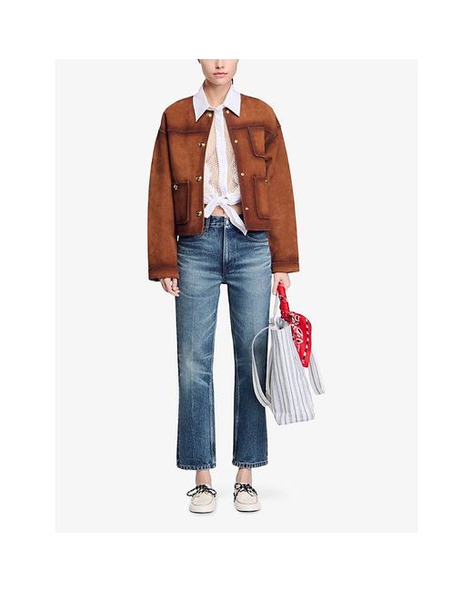 Sandro Blue Faded Straight-Leg Denim Jeans