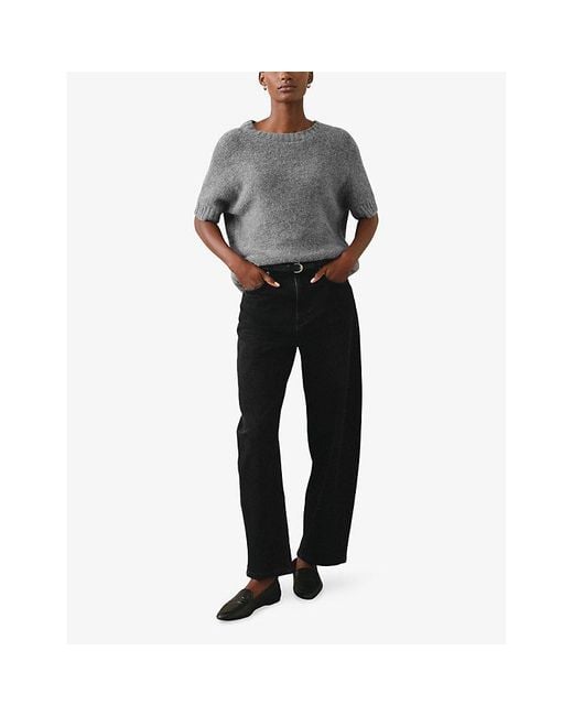 The White Company Gray Round-Neck Relaxed-Fit Wool And Alpaca-Blend Jumper