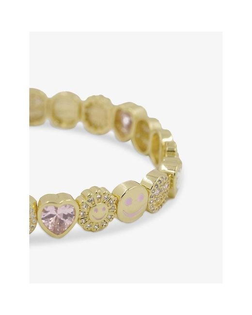 Lisa Gozlan Metallic The Adore 18Ct Plated Brass And Cubic Zirconia Bracelet