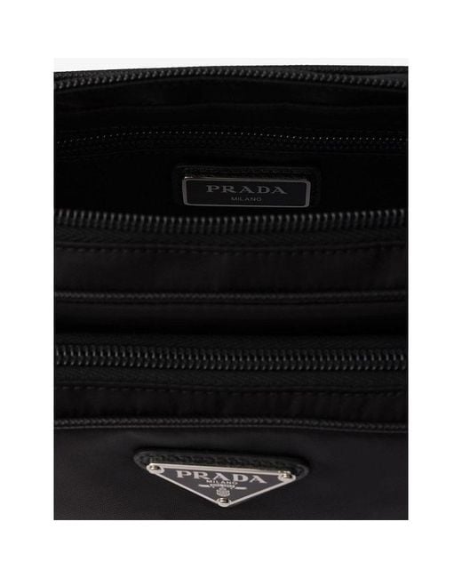 Prada Black Logo-Plaque Re-Nylon Belt Bag
