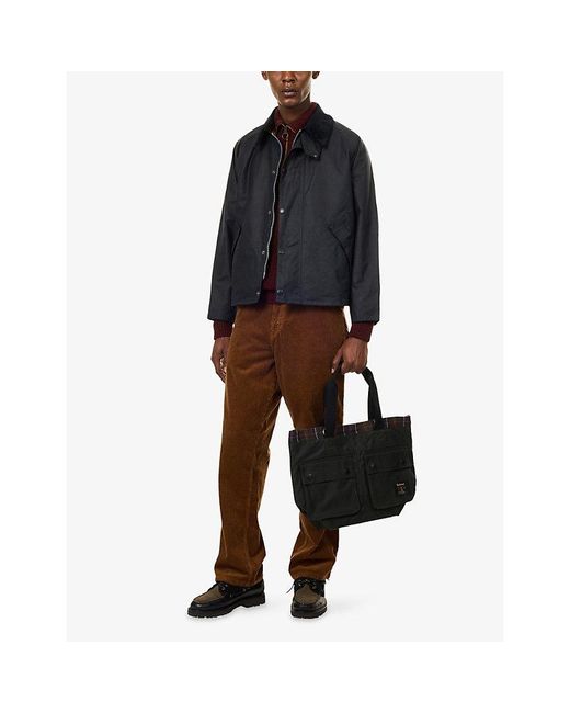 Barbour Black Transport Waxed-Cotton Jacket for men