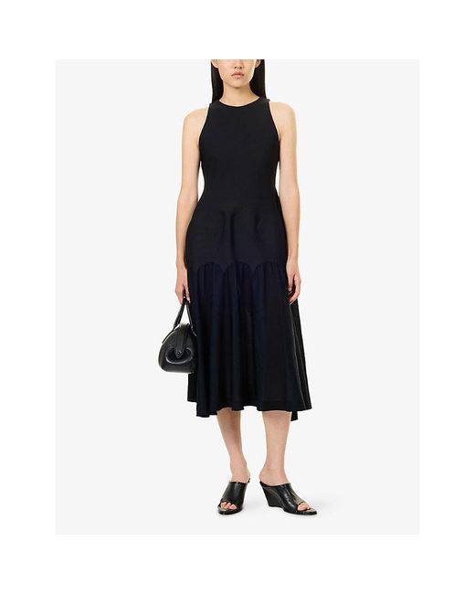 CFCL Black Arched Sleeveless Knitted Maxi Dress