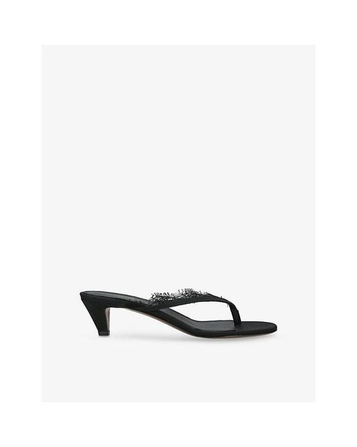 Neous Black Kalliope Lace-Trim Heeled Sandals