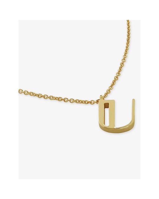 Monica Vinader Metallic Initial U 18Ct-Vermeil Plated 925 Sterling Necklace