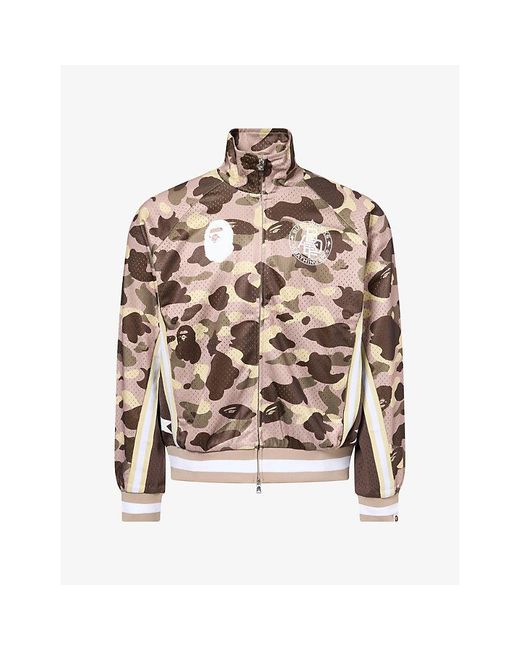 A Bathing Ape Brown Camo-Print Mesh Woven Jacket for men