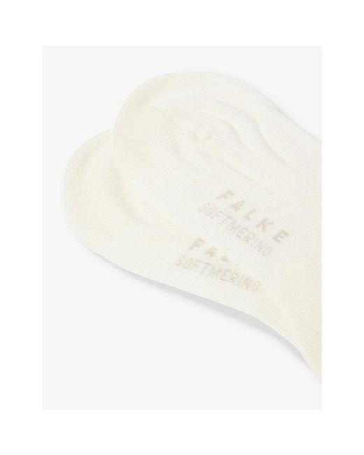 Falke White Softmerino Ankle-Rise Stretch-Wool Blend Socks