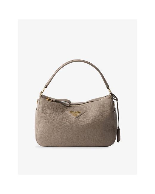 Prada Gray Small Leather Bag