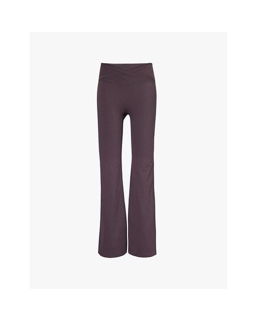 WE Are Tala Purple Dayflex Slim-Fit Flared-Leg Stretch Recycled-Nylon Leggings
