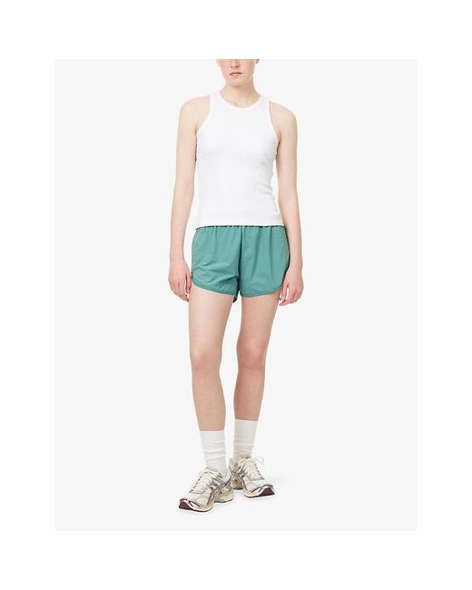 ADANOLA White Ribbed Round-Neck Stretch-Modal Tank Top