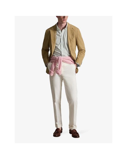 Polo Ralph Lauren White Gingham Logo-Embroidered Cotton Shirt for men