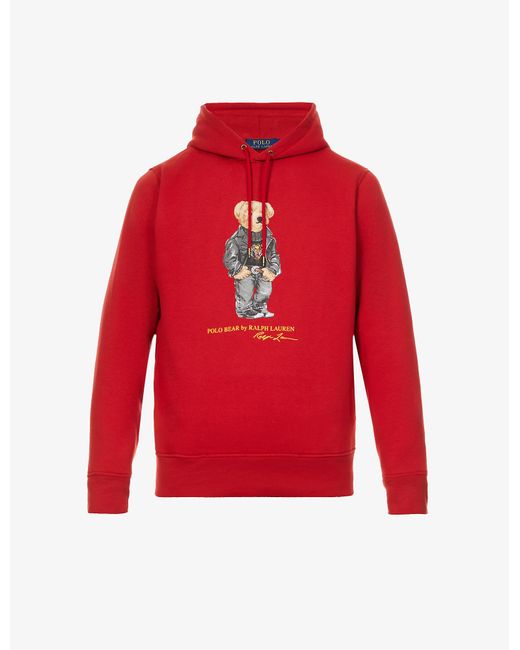 Polo Ralph Lauren Lunar New Year Bear Icon Cotton-jersey Hoody in Red ...
