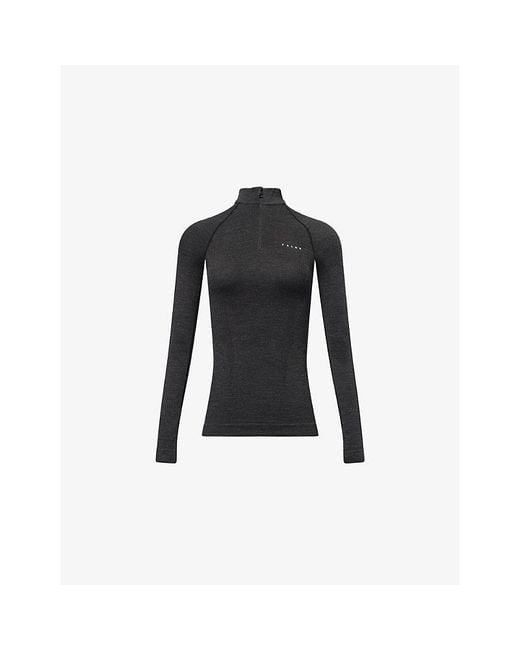 Falke Black Zip Shirt Regular Fit