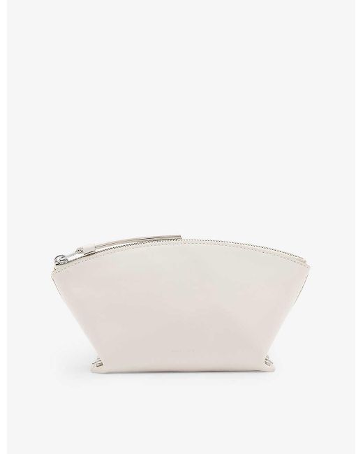AllSaints Natural Anais Stud-embellished Leather Pouch