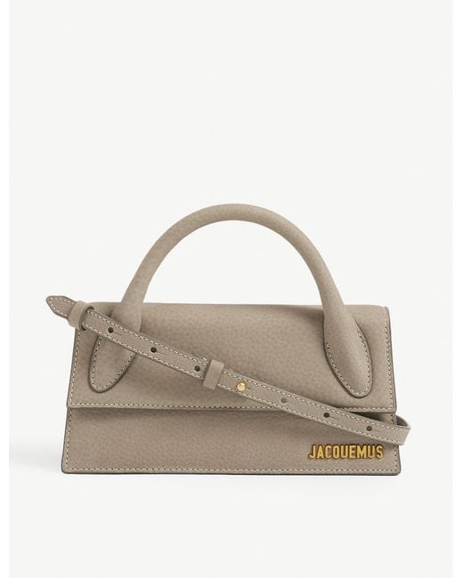 Jacquemus Gray Le Chiquito Long Suede Top Handle Bag