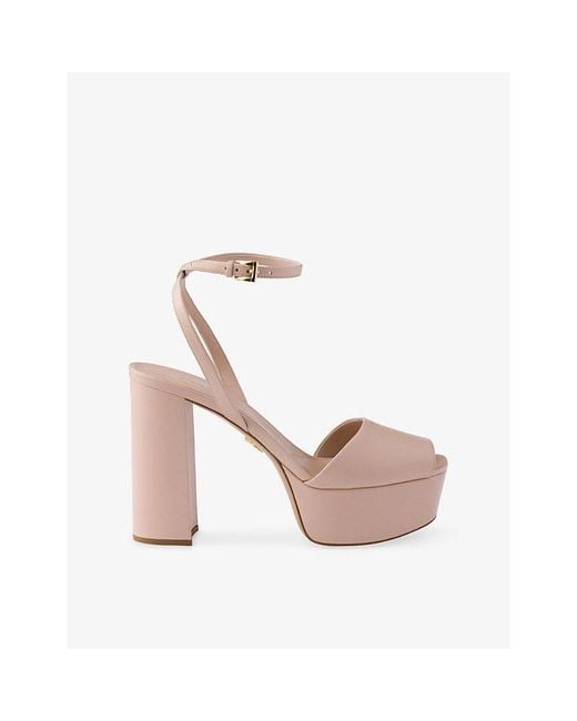 Prada Pink Nappa Leather Platform Sandals
