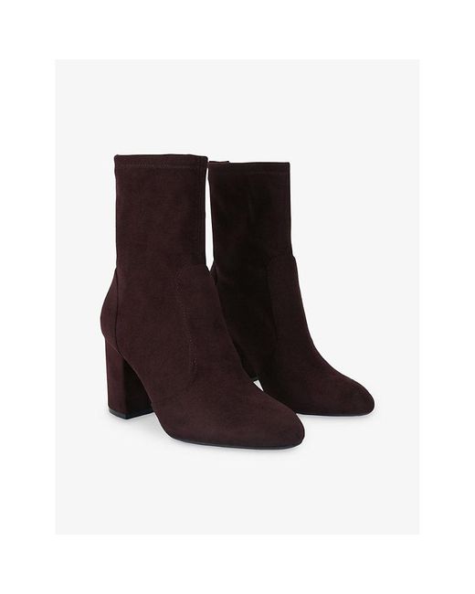 Carvela Kurt Geiger Brown Vito Heeled Faux-Leather Ankle Boots