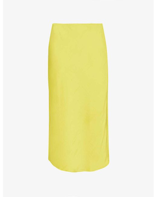 Samsøe & Samsøe Yellow Agneta Mid-rise Recycled-polyester Midi Skirt