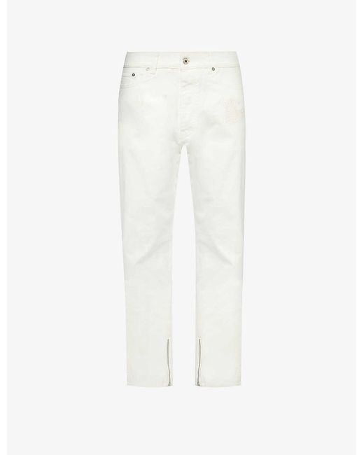 Off-White c/o Virgil Abloh White 90s Logo Skate Straight-leg Mid-rise Stretch-denim Jeans for men