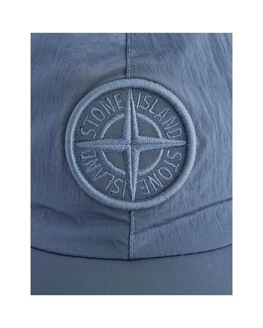 Stone Island Blue Logo-Patch Woven Baseball Cap for men