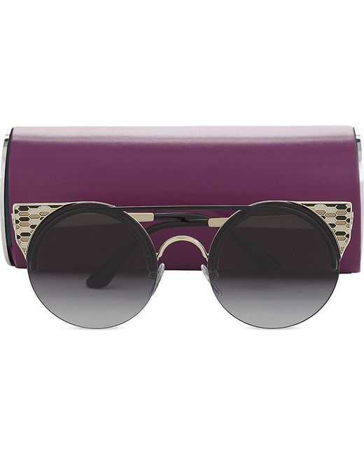 BVLGARI Brown Bv6088 Round-frame Sunglasses