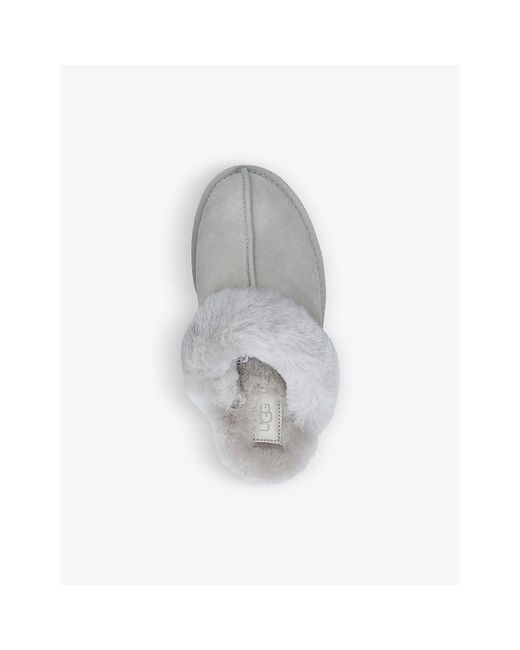 Ugg Gray Scuffette Ii Suede And Sheepskin Slippers
