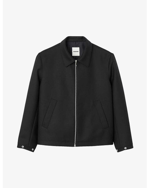 Sandro Black Zip-up Regular-fit Wool-blend Jacket X for men
