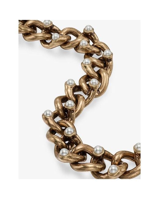 Weekend by Maxmara Metallic Knotted-Chain Faux-Pearl Necklace
