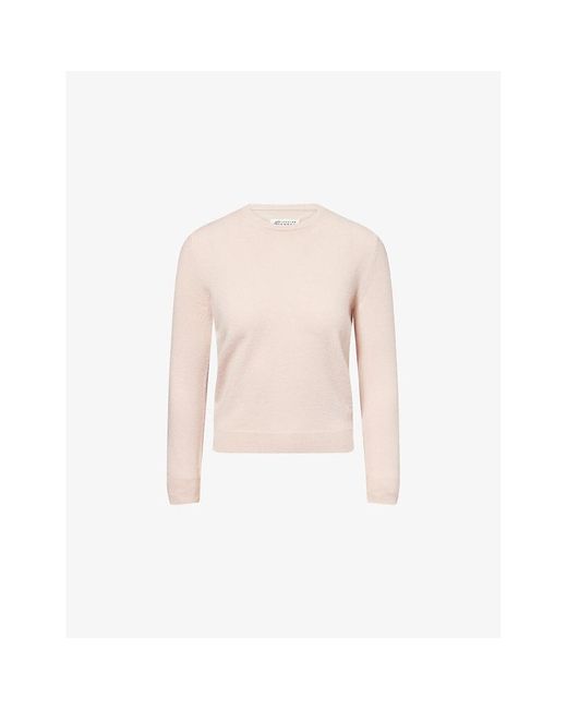 Maison Margiela Pink Round-Neck Regular-Fit Wool Jumper