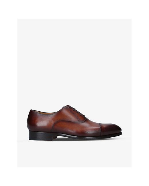 Magnanni Shoes Brown Lace-Up Leather Oxford Shoes for men