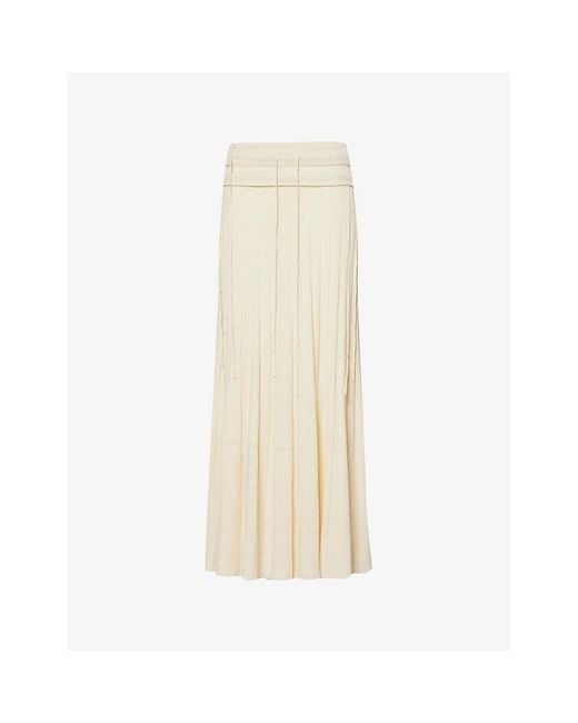 Christopher Esber Natural Straccio Ribbed Knitted Maxi Skirt