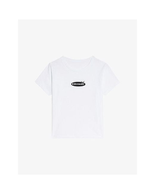 Zadig & Voltaire White Alys Logo-Print Cotton-Jersey T-Shirt