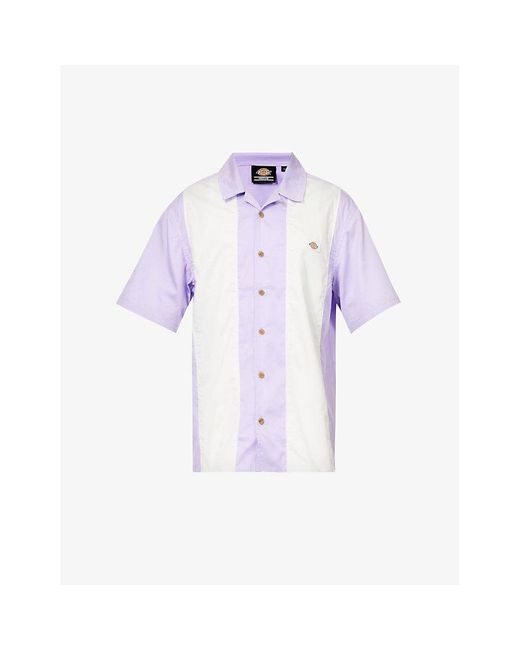 Dickies Blue Westover Striped Camp-collar Cotton Shirt for men