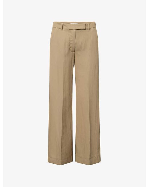 Lovechild Natural Lea Straight-leg High-rise Stretch-woven Trousers