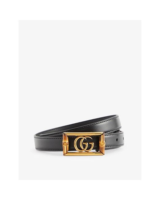 Gucci White Square Logo-buckle Leather Belt