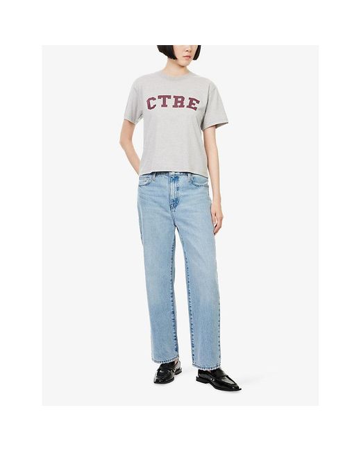 The Couture Club White Ctre Round-Neck Woven T-Shirt