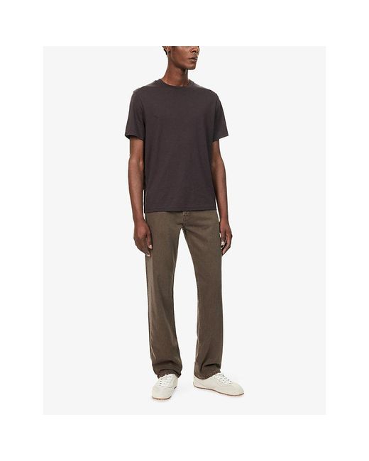 FRAME Brown Relaxed Straight-Leg Cotton-Blend Jeans for men